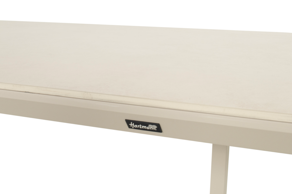 Dining tafel Kyra sand 240 cm + Dining stoel Flow teak 7-dlg