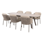 Dining tafel Manolo terre 240 cm + Dining stoel Florence terre 7-dlg