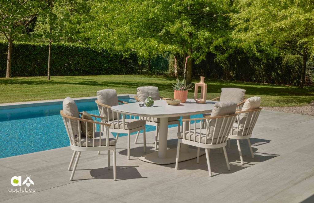 Dining tafel Melville ovaal oyster - 280x110 cm