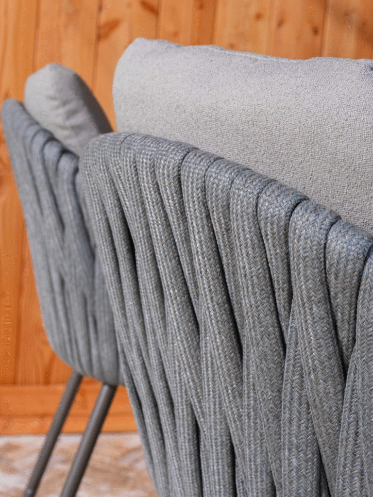 Dining tafel Sara terre Ø120 cm + Dining stoel Cannes 5-dlg