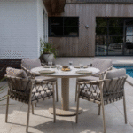 Dining tafel Sarah keramiek latte - Ø120 cm