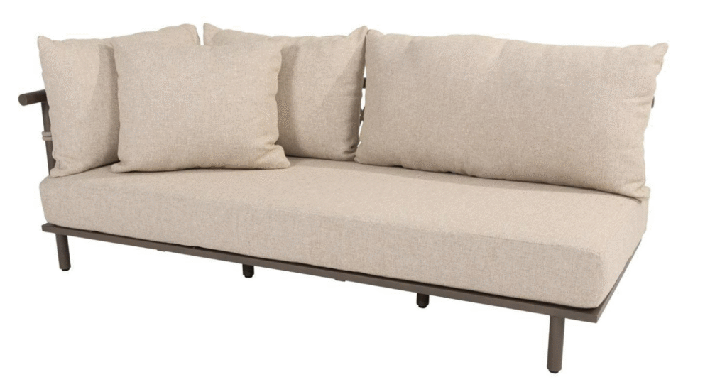 Ezra modulaire 3-zits lounge bank, armleuning rechts incl. 4 kussens en pillow