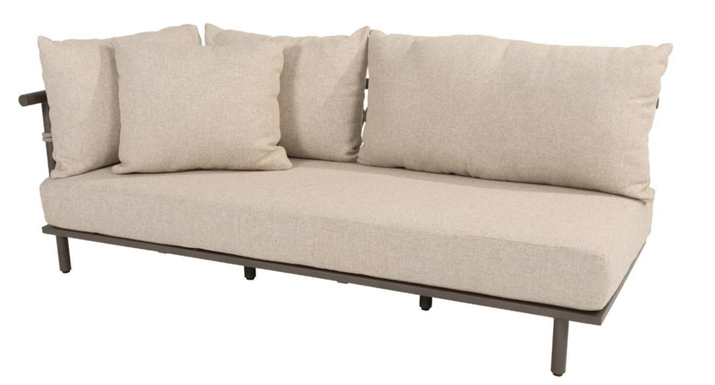 Ezra modulaire 3-zits lounge bank, armleuning rechts incl. 4 kussens en pillow