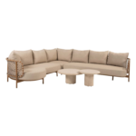 Hoek loungeset Martinique + Loungetafel set Hampton mortex 7-dlg