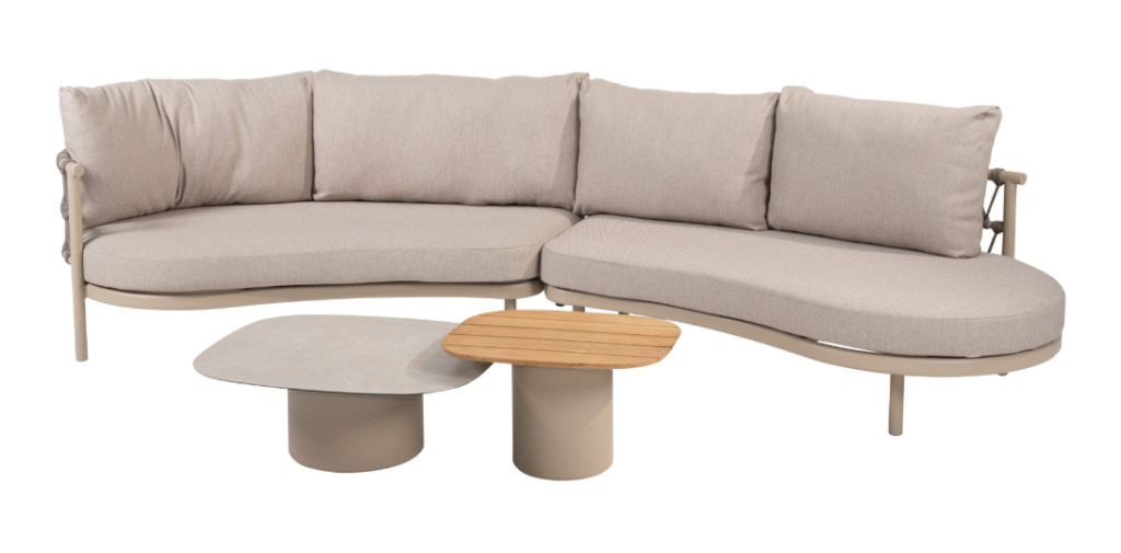 Hoek loungeset Piacenza z. Corner + Loungetafel set Demi 4-dlg