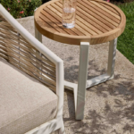 Loungetafel Monaco oyster teak - Ø45 cm