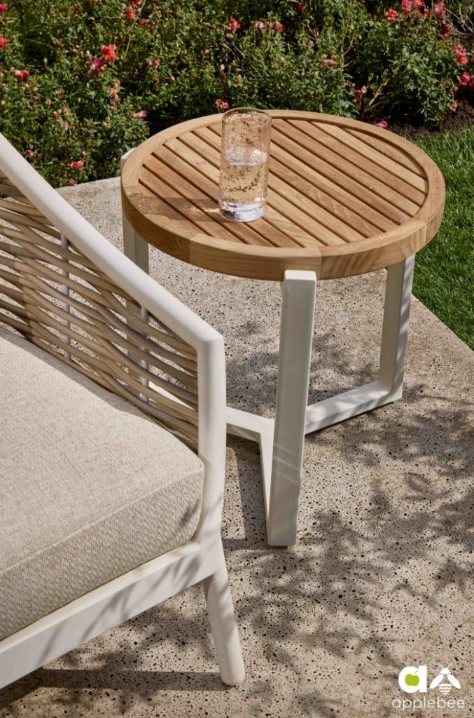 Loungetafel Monaco oyster teak - Ø45 cm