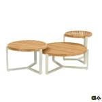 Loungetafel Monaco oyster teak - Ø60 cm