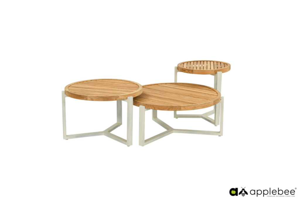 Loungetafel Monaco oyster teak - Ø75 cm