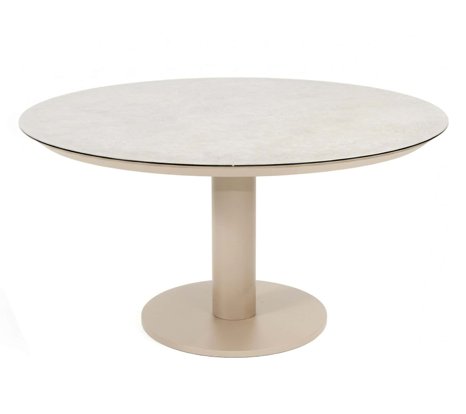 Low-dining tafel Sarah keramiek latte - Ø130 cm