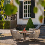 Low-dining tafel Sarah keramiek terre - Ø130 cm