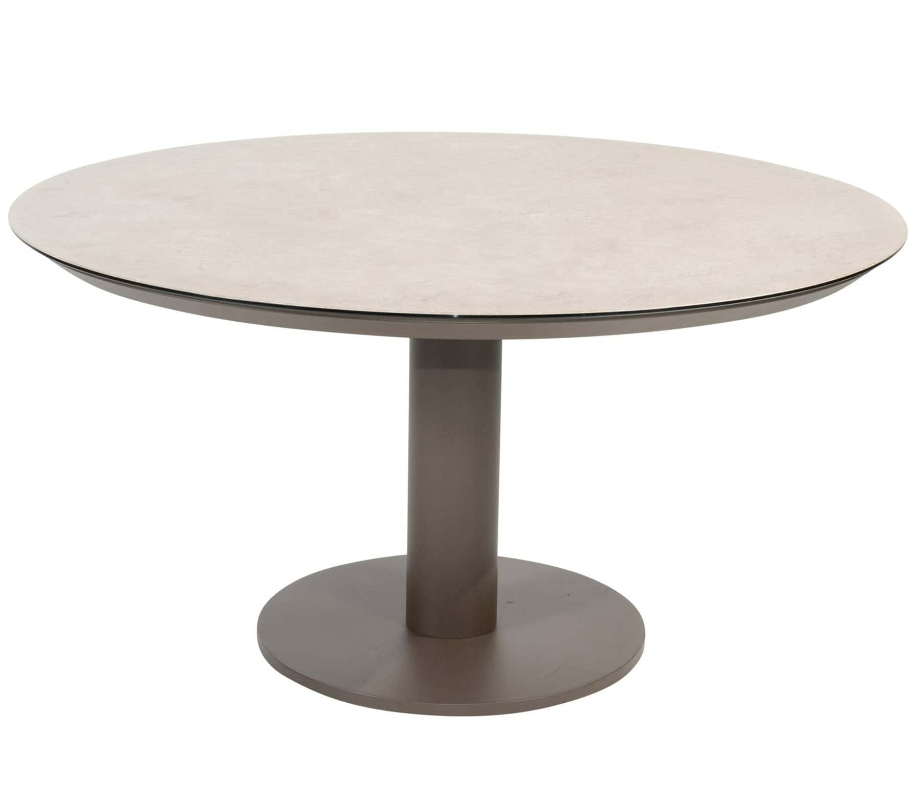 Low-dining tafel Sarah keramiek terre - Ø130 cm