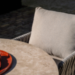 Low-dining tafel Sarah keramiek terre - Ø130 cm