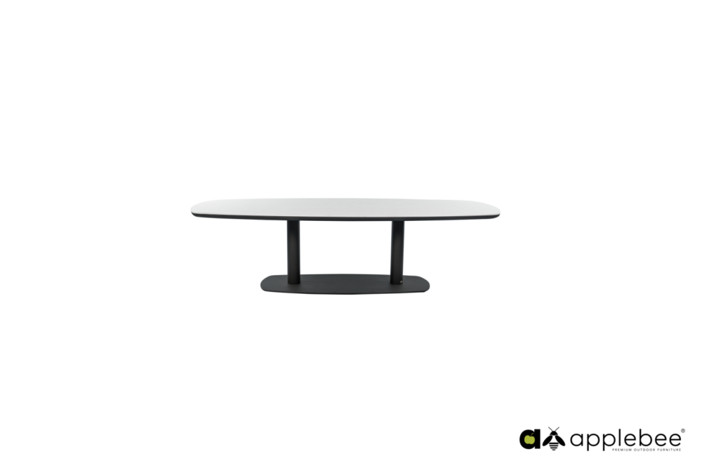 Melville false oval 220x110cm Light Grey/Black - dining table top HPMS