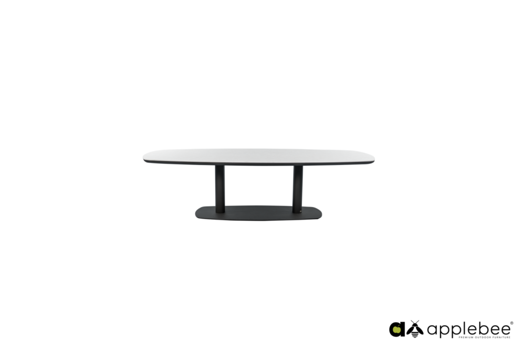 Melville false oval 220x110cm Light Grey/Black - dining table top HPMS