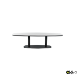Melville false oval 220x110cm Light Grey/Black - dining table top HPMS