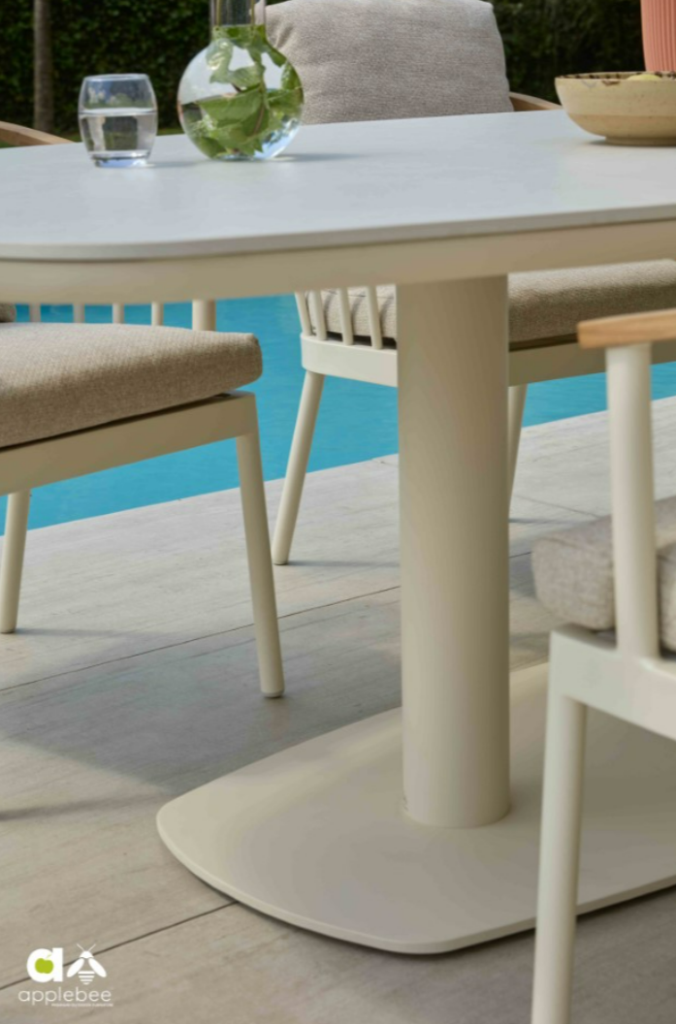 Melville false oval 280x110cm Oyster/Oyster - dining table base