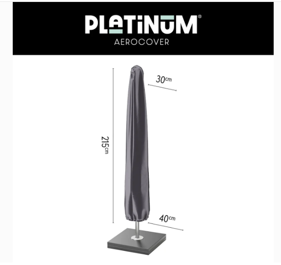 Platinum Aerocover Center pole parasol cover- H215x30/40