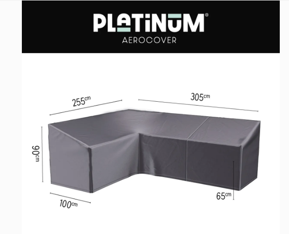 Platinum Aerocover Lounge cover L HB - 305x255x100xH65/90 Left