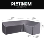 Platinum Aerocover Lounge cover L HB - 305x255x100xH65/90 Right
