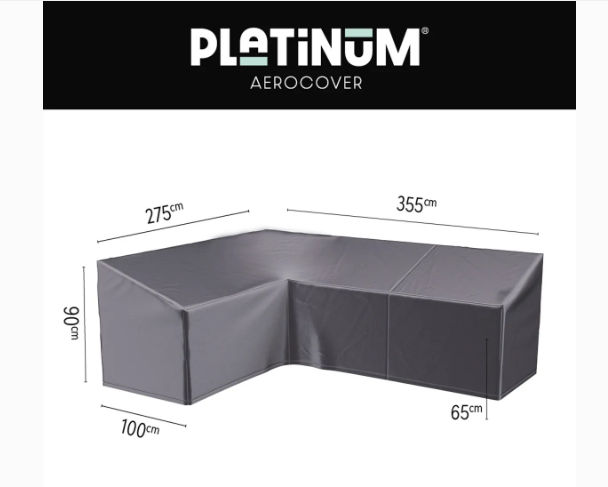 Platinum Aerocover Lounge cover L HB - 355x275x100xH65/90 Left