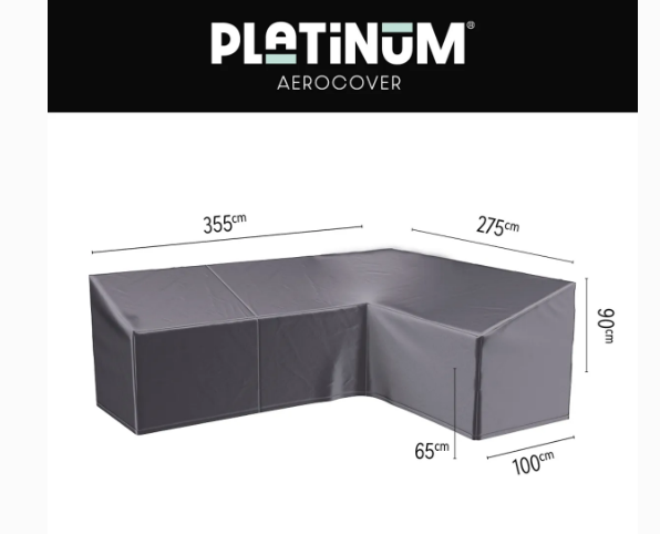 Platinum Aerocover Lounge cover L HB - 355x275x100xH65/90 Right