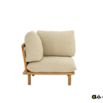 Sling corner chair 85, teak natural, belt Ecru, Bee Wett cushion Cotton Flower