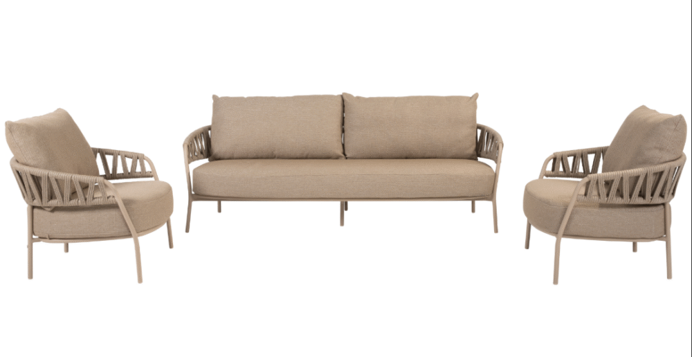 Stoel-bank loungeset Calma 3-dlg