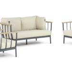 Stoel-bank loungeset Condor black (2-zits) 3-dlg