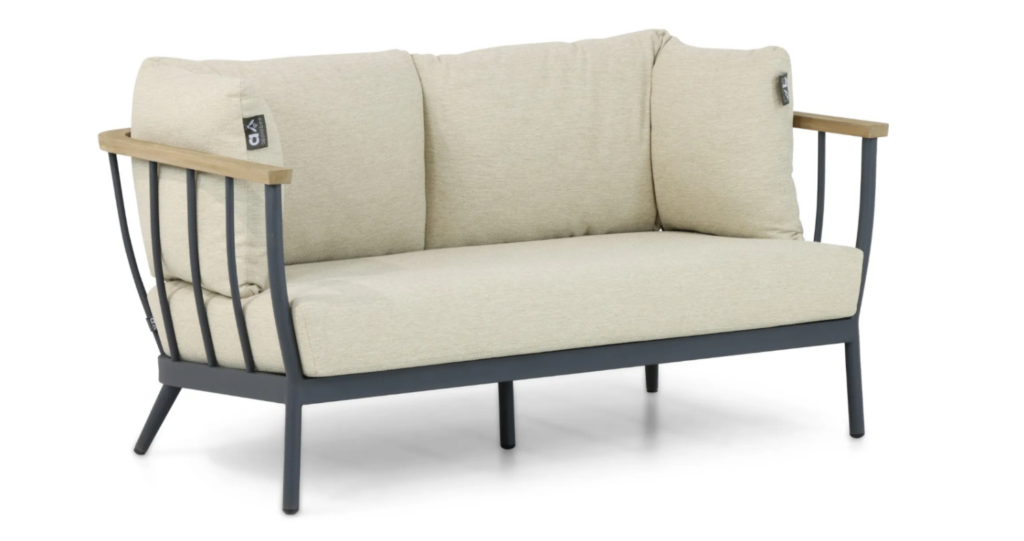 Stoel-bank loungeset Condor black (2-zits) 3-dlg