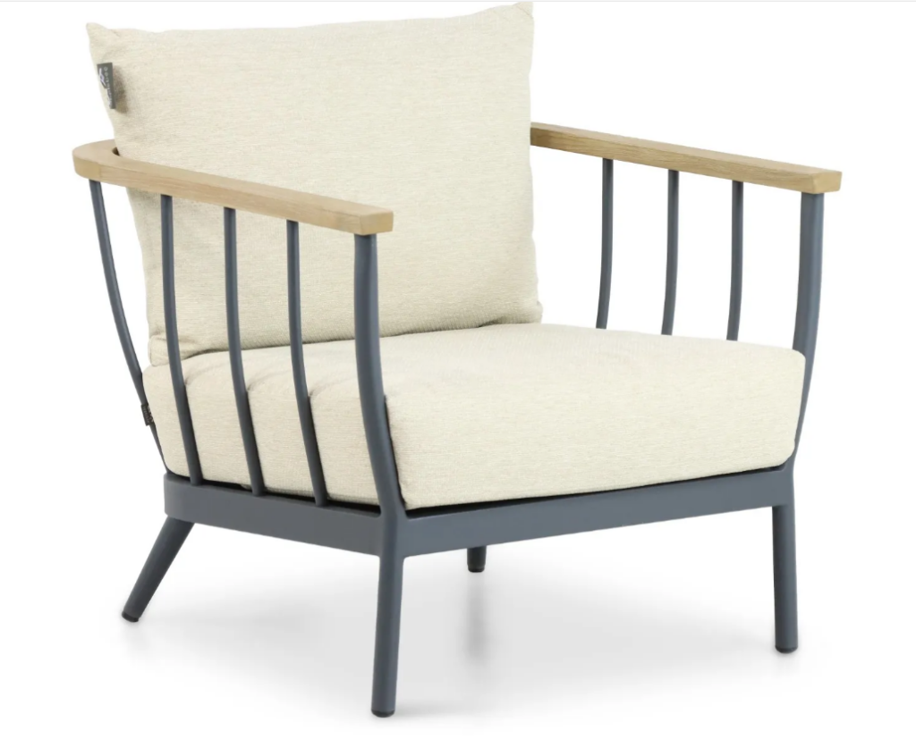 Stoel-bank loungeset Condor black (3-zits) 3-dlg