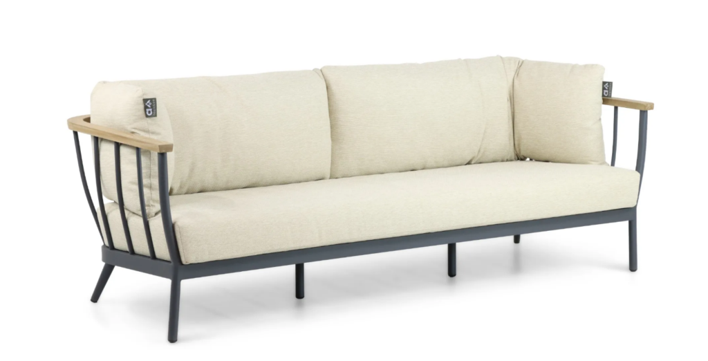 Stoel-bank loungeset Condor black (3-zits) + Loungetafel Condor 4-dlg