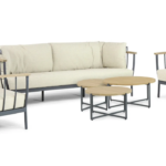 Stoel-bank loungeset Condor black + Loungetafel set Condor+ voetenbank Condor 8-dlg