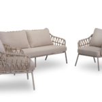 Stoel-bank loungeset Connor Pearl 3-dlg