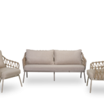 Stoel-bank loungeset Connor Pearl 3-dlg