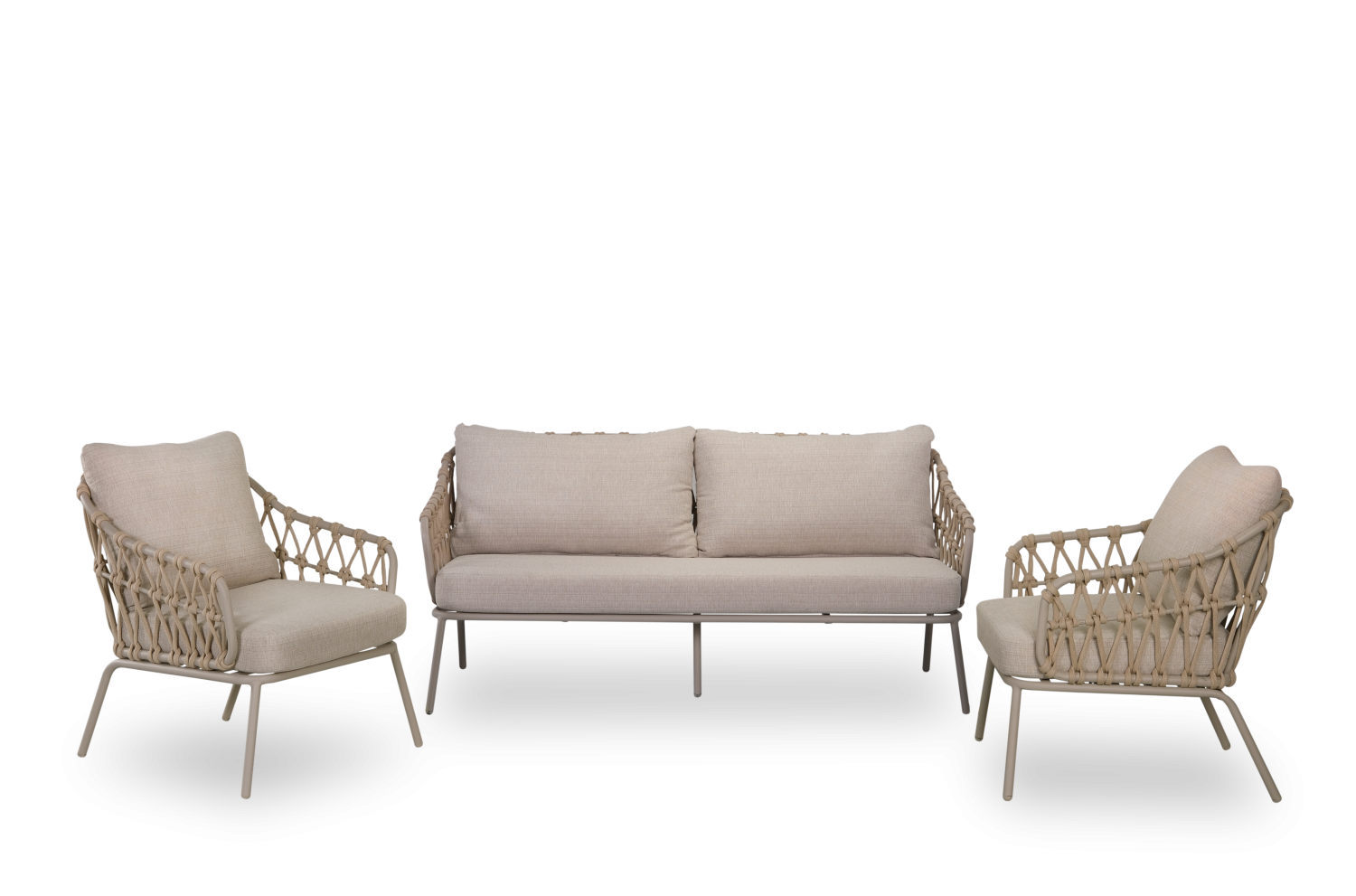 Stoel-bank loungeset Connor Pearl 3-dlg