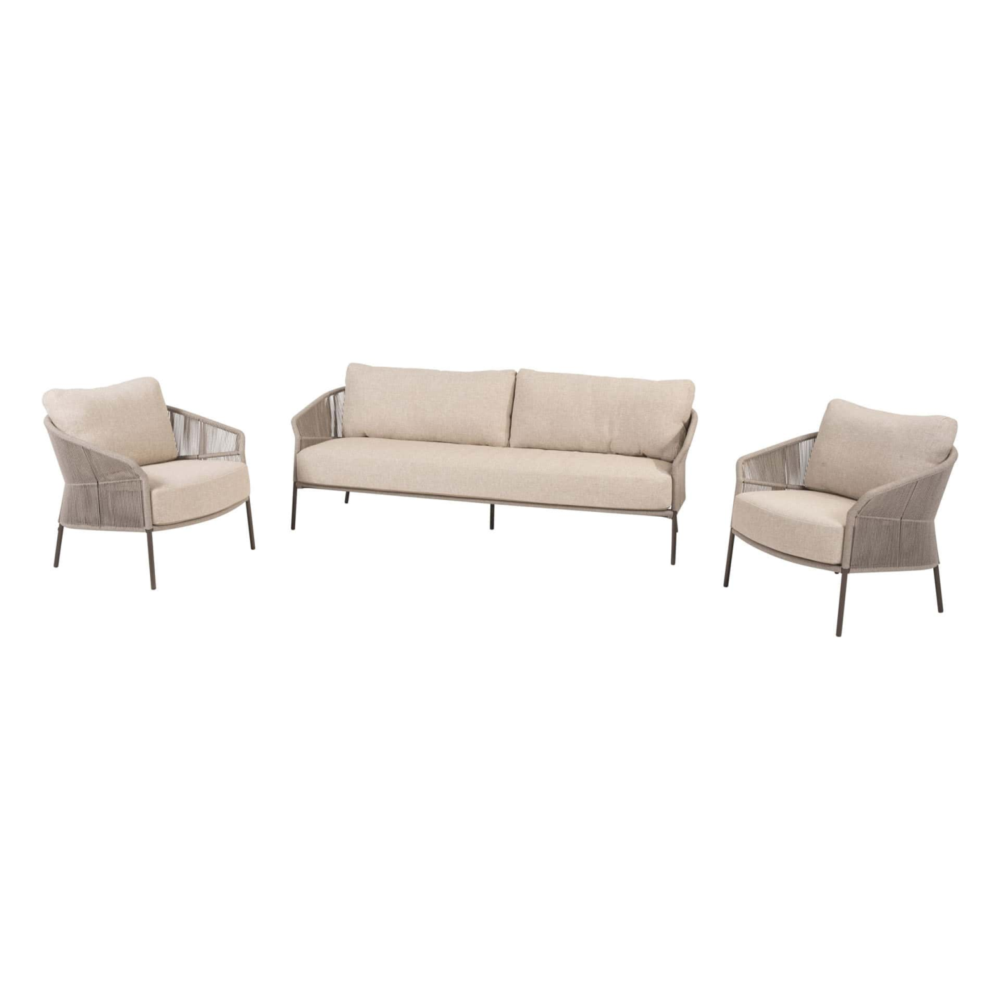 Stoel-bank loungeset Florence terre 3-dlg