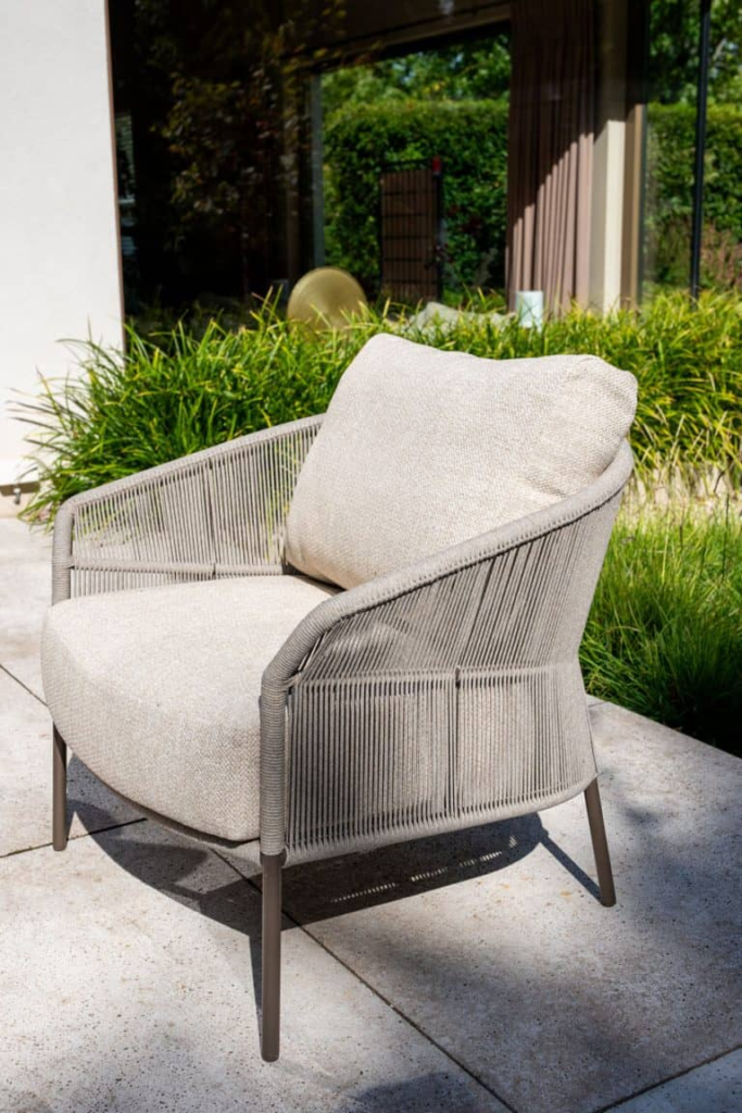 Stoel-bank loungeset Florence terre + Loungetafel set Monroe 5-dlg