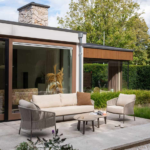 Stoel-bank loungeset Florence terre + Loungetafel set Monroe 5-dlg