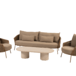 Stoel-bank loungeset Molina + Loungetafel Hampton mortex ovaal 4-dlg