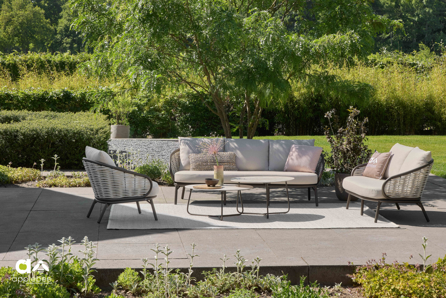 Stoel-bank loungeset Pine Key bronze (2-zits) 3-dlg