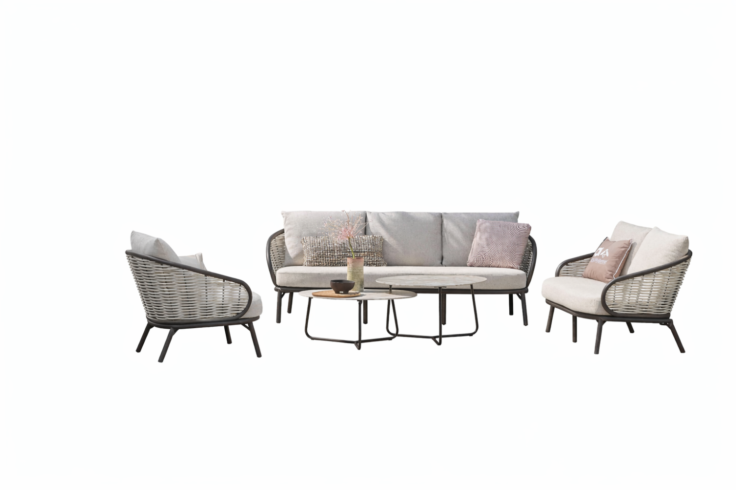 Stoel-bank Loungeset Pine Key bronze (3-zits) 3-dlg