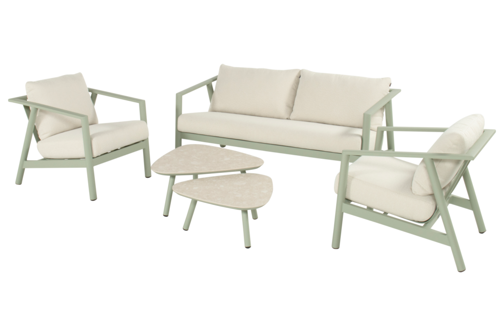 Stoel-bank loungeset Rana Soft green 5-dlg