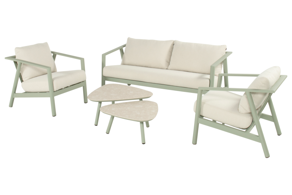 Stoel-bank loungeset Rana Soft green 5-dlg