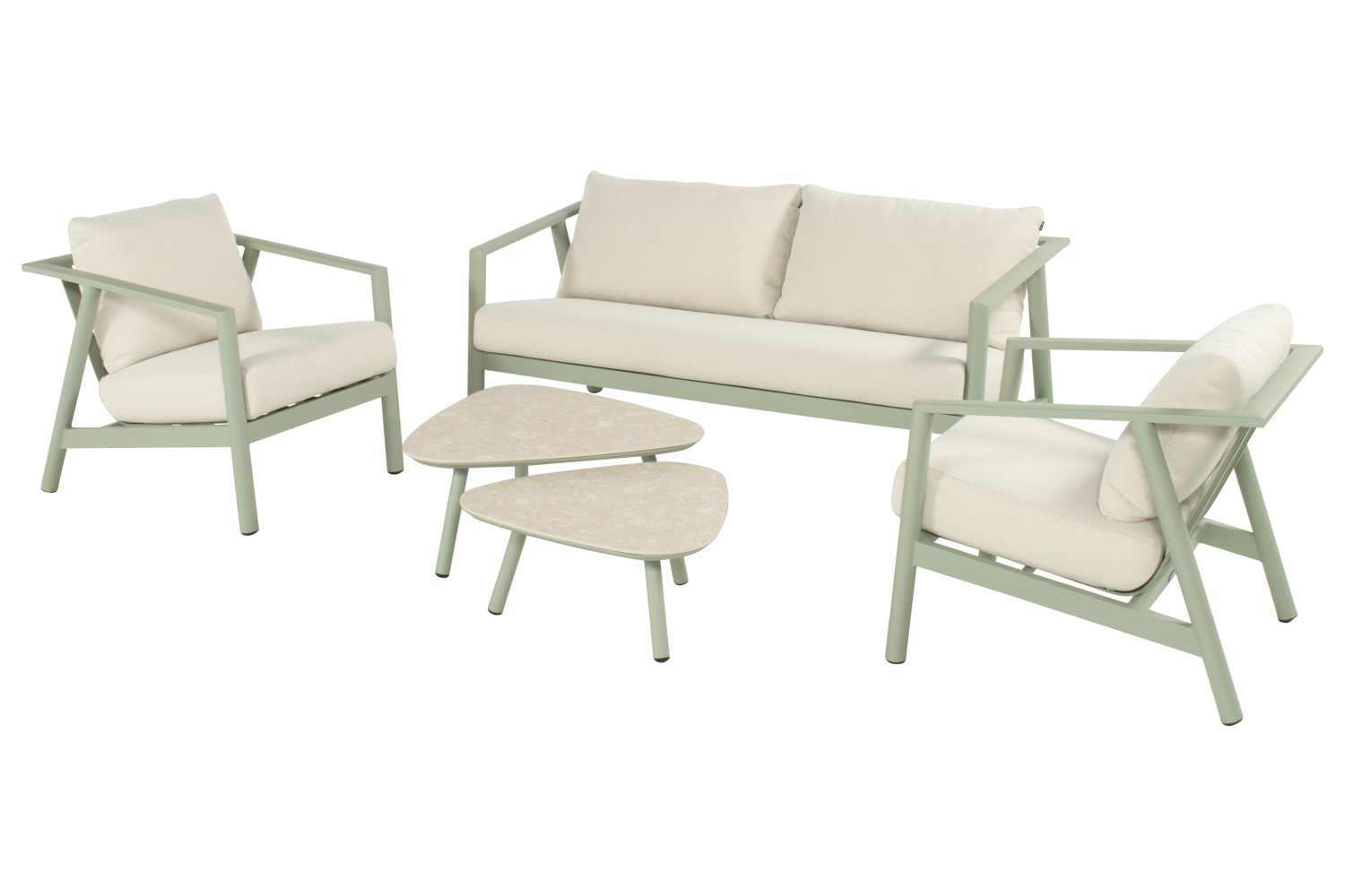 Stoel-bank loungeset Rana Soft green 5-dlg