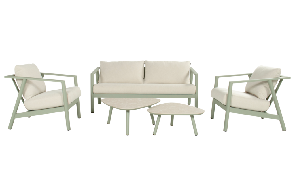 Stoel-bank loungeset Rana Soft green 5-dlg