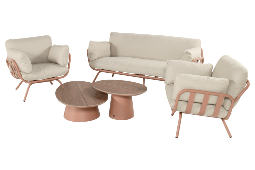 Stoel-bank loungeset Toscana Mocha 5-dlg