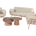 Stoel-bank loungeset Toscana Mocha 5-dlg