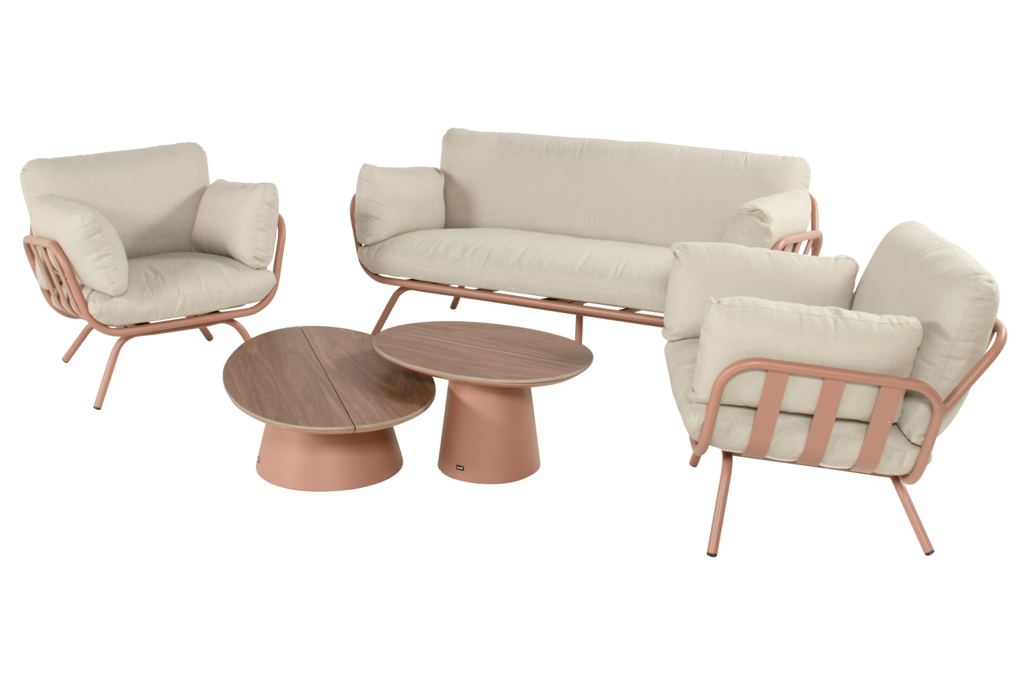 Stoel-bank loungeset Toscana Mocha 5-dlg