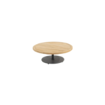 Volta teak salontafel centrale poot antraciet 80 cm. Ø (H 30)